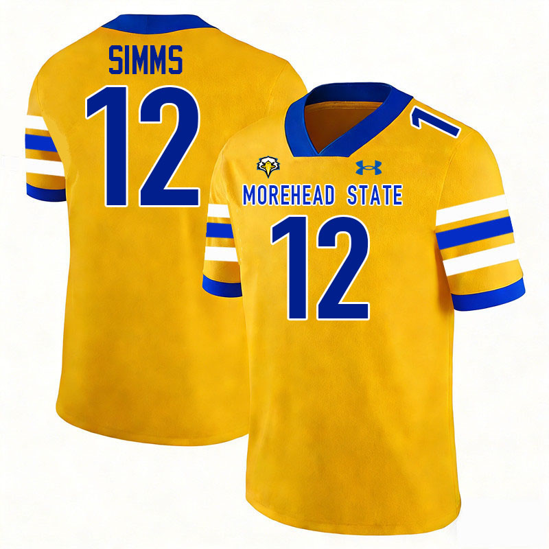 Morehead State Eagles #12 Phil Simms College Football Jerseys,Uniforms-Gold